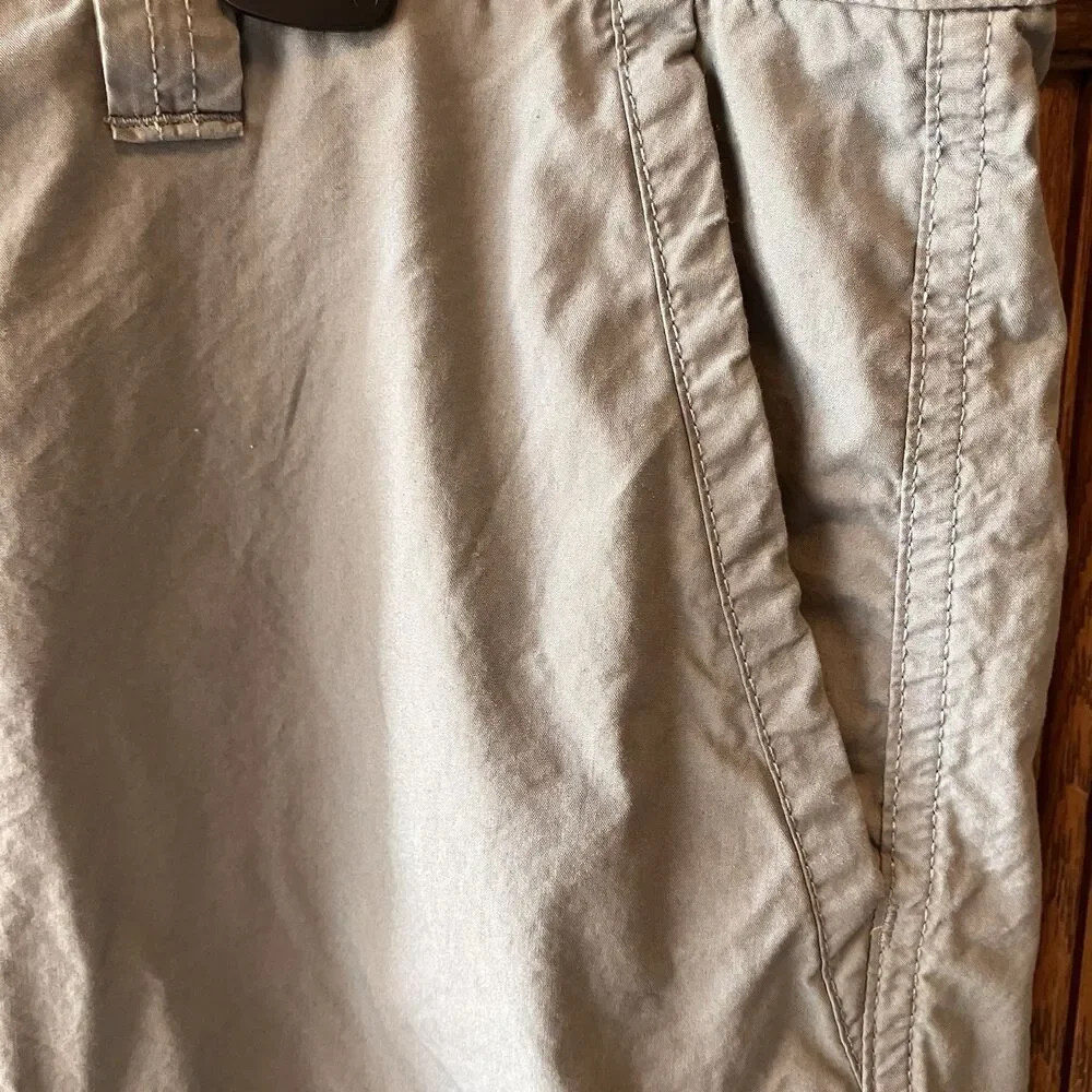 Columbia Chino‎ Shorts Men's 34x10 Gray Sportswear Flat Front Zip Hiking Fishing